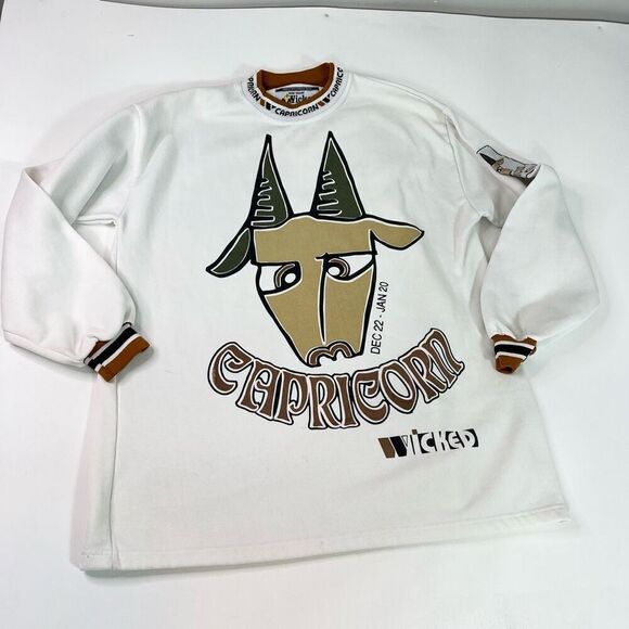 Wicked Movin Smooth Sweatshirt Mens 2XL Bigger Capricorn Jersey White Hip Hop - Picture 1 of 10